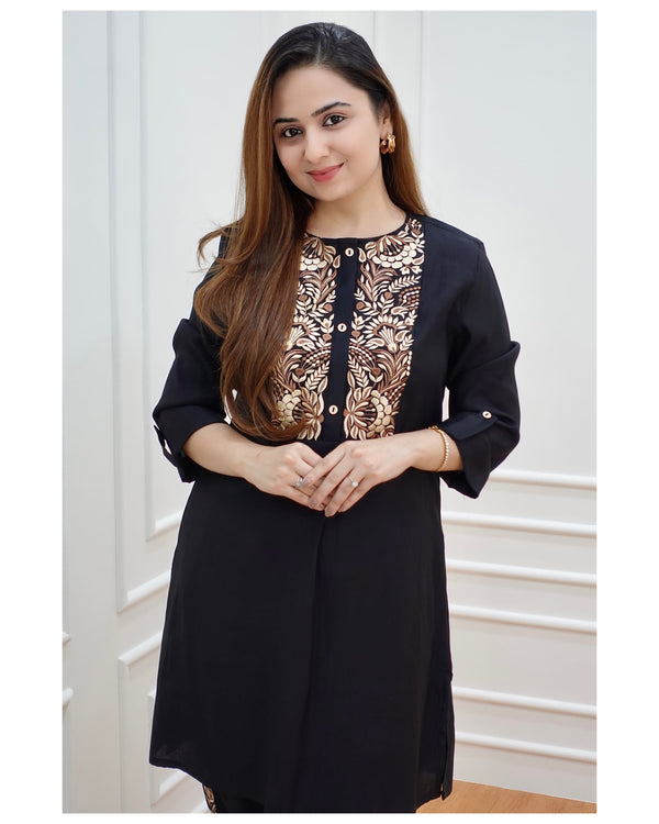 Black Thread Embroidered Co-ord Set