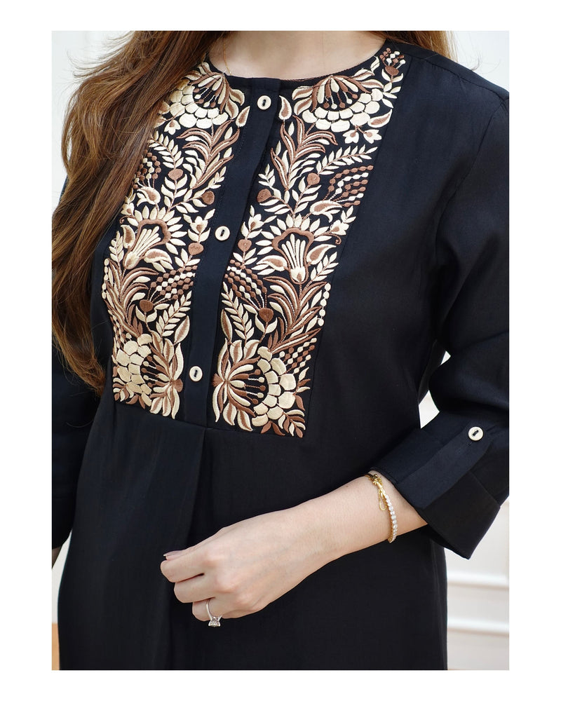 Black Thread Embroidered Co-ord Set