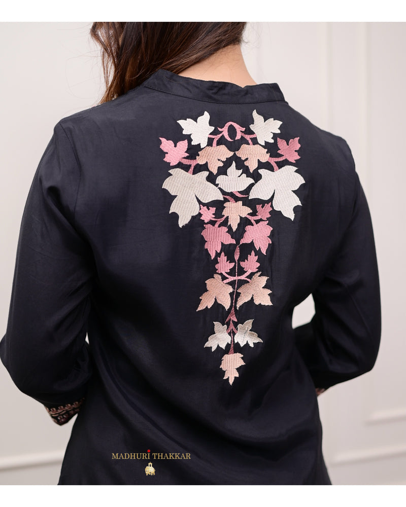 Black Threadwork Afghani Cotton Co-ord