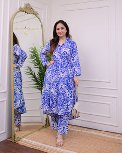 Blue Ikat Cotton Co-ord