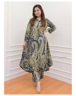 Blue-Green Paisley Cotton Co-ord