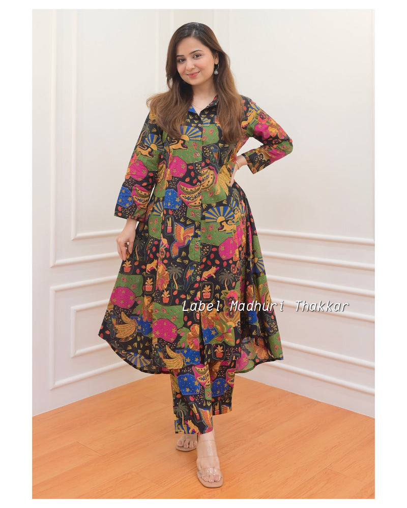 Black Baag Print Cotton Co-ord