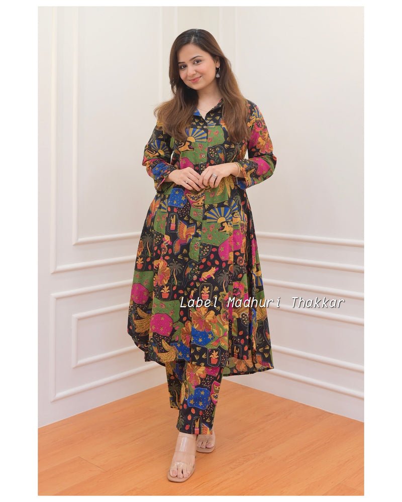 Black Baag Print Cotton Co-ord