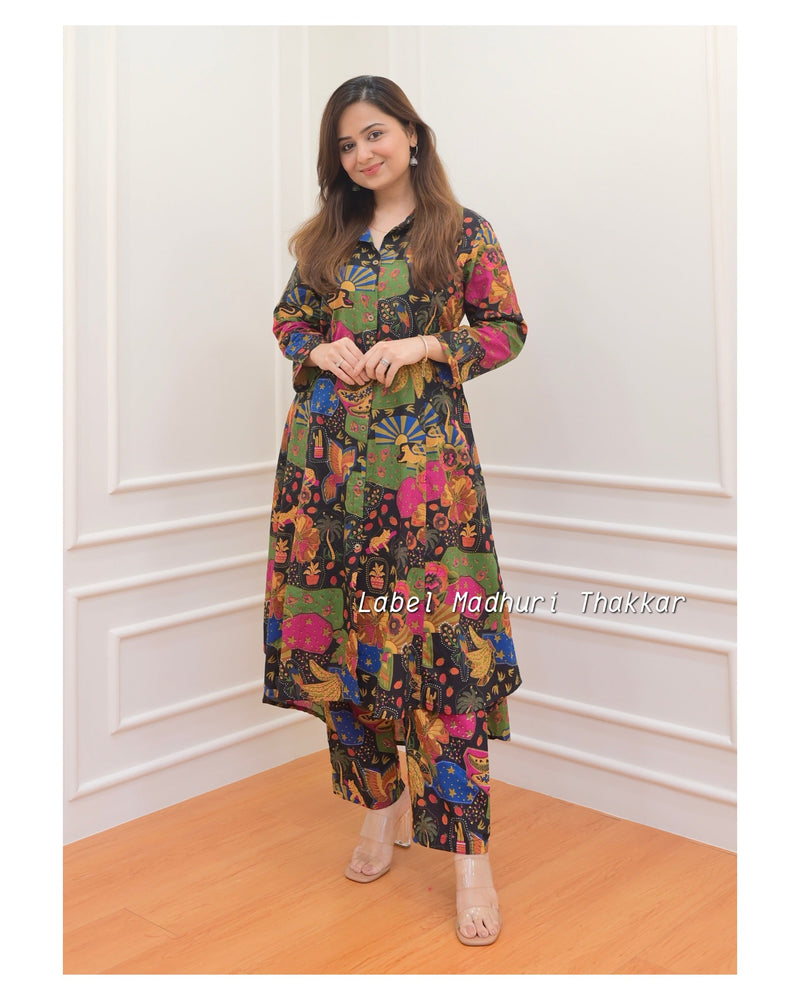 Black Baag Print Cotton Co-ord