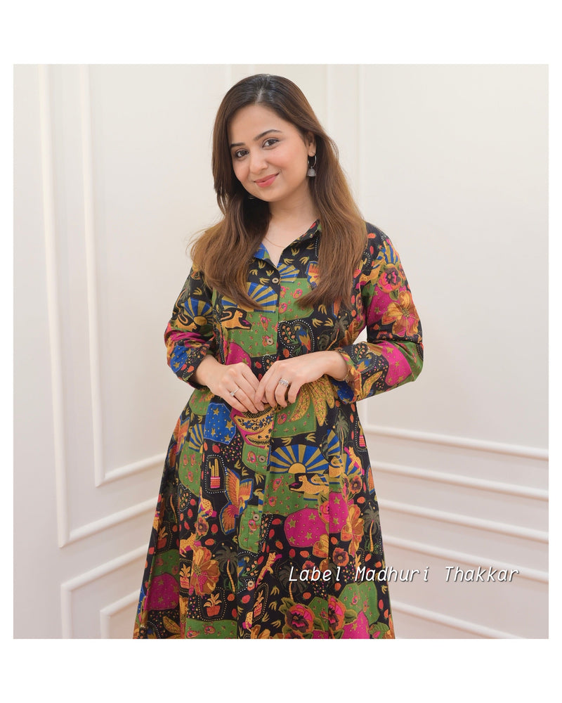 Black Baag Print Cotton Co-ord