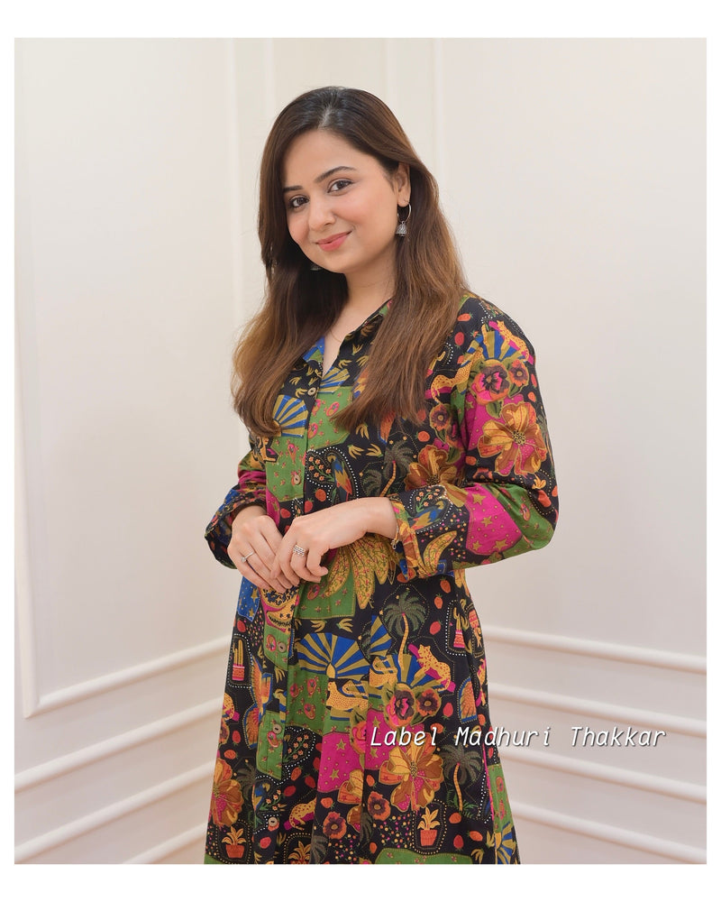 Black Baag Print Cotton Co-ord