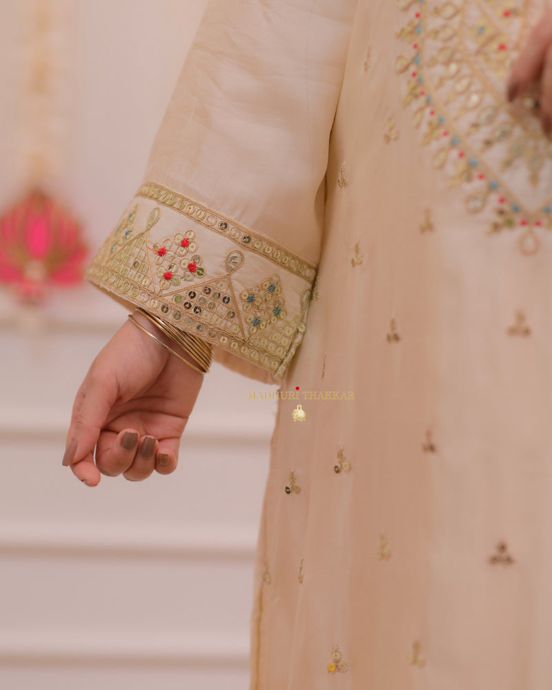 Ivory Handwork Premium Silk Suit Set