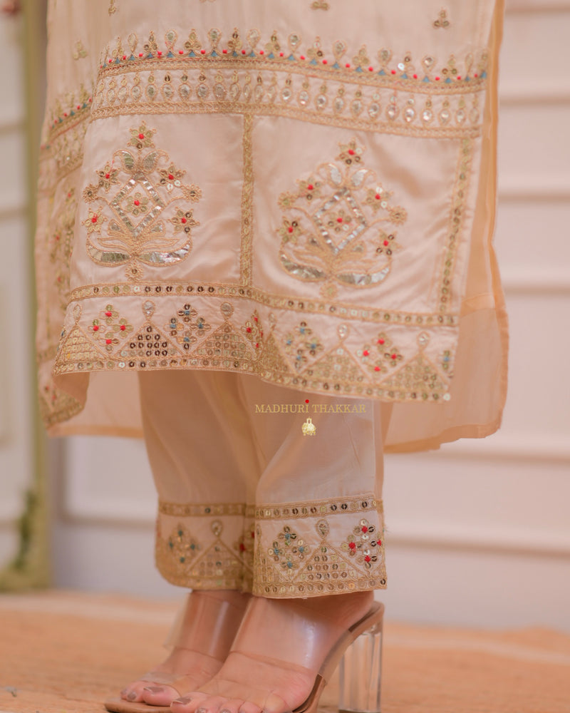 Ivory Handwork Premium Silk Suit Set