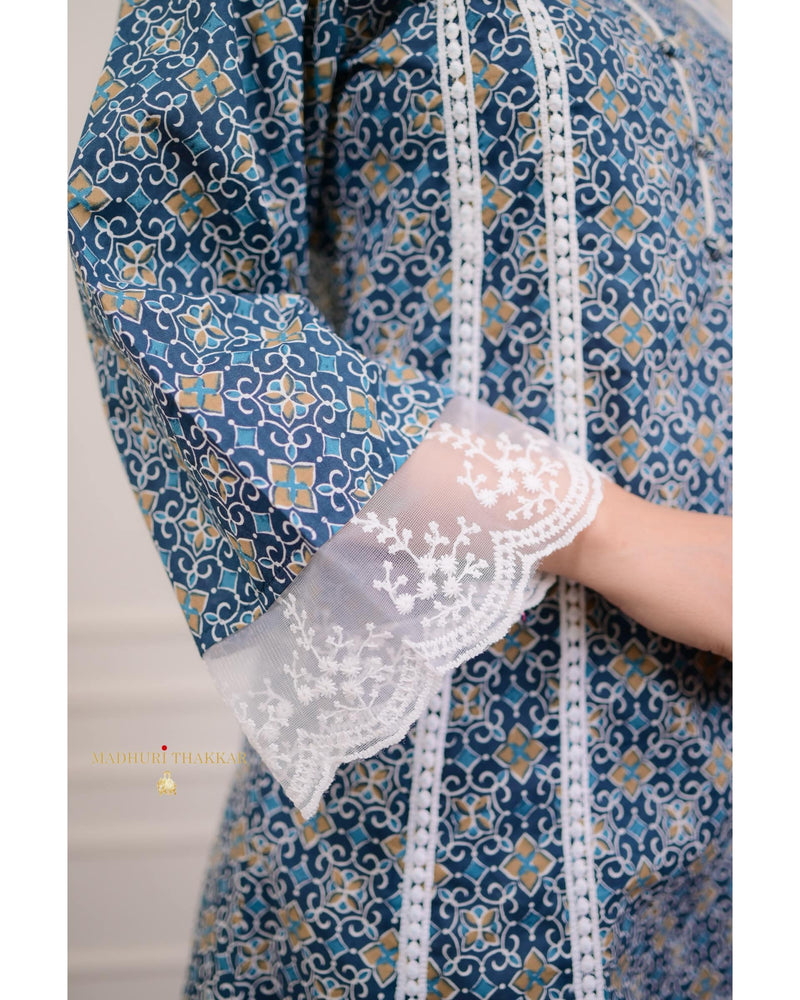Navy Blue Aline Pakistani Suit
