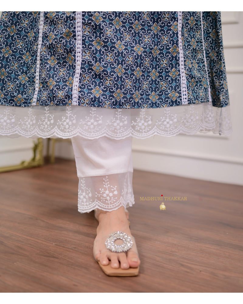 Navy Blue Aline Pakistani Suit