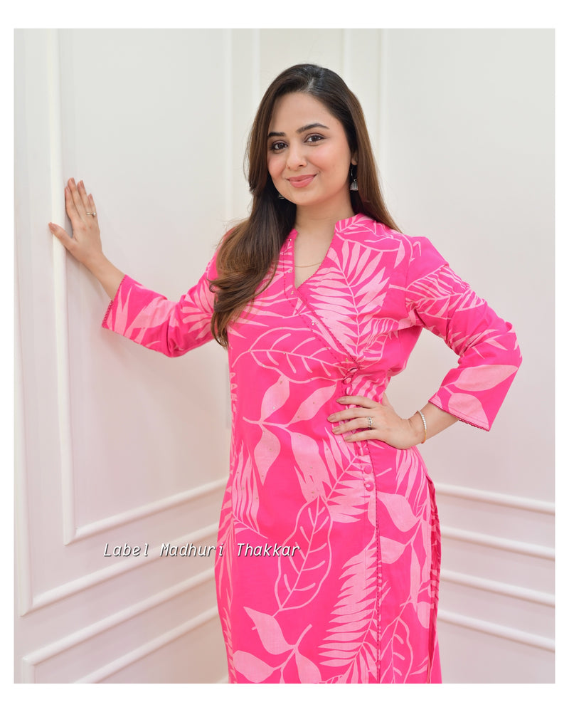 Pink Botanical Sequin Kurta Set
