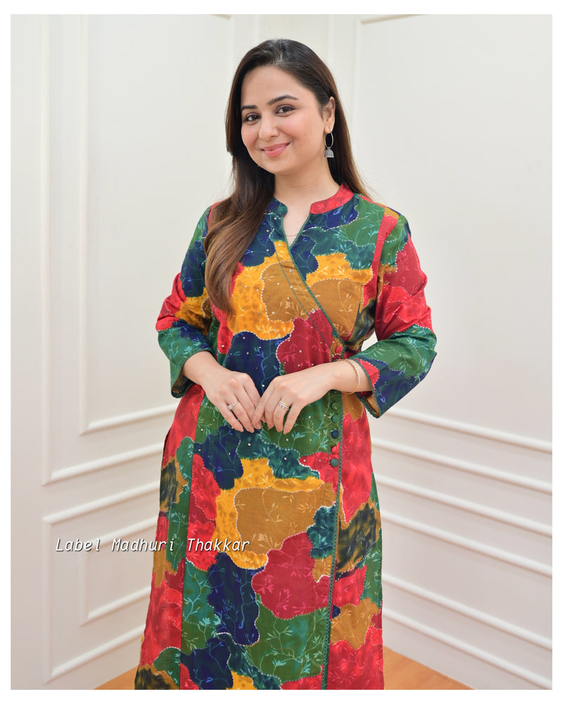 Green Multi Abstract Sequin Kurta Set