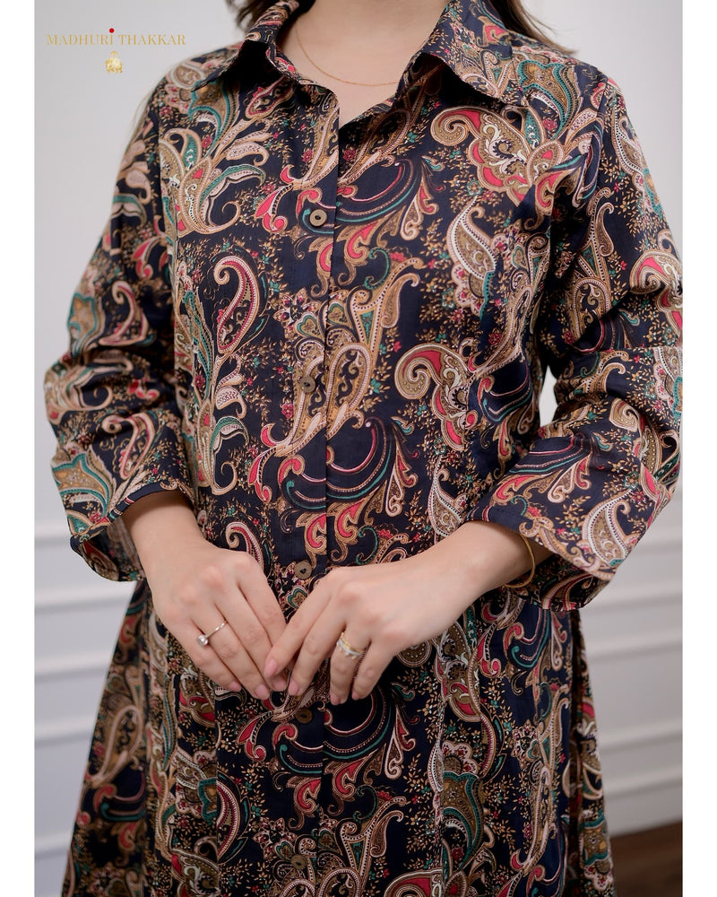 Black Multi Paisley Cotton Co-ord