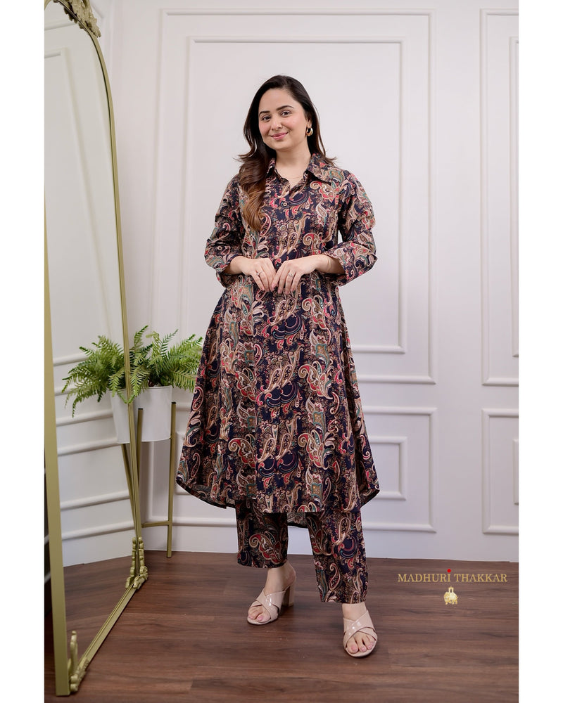 Black Multi Paisley Cotton Co-ord