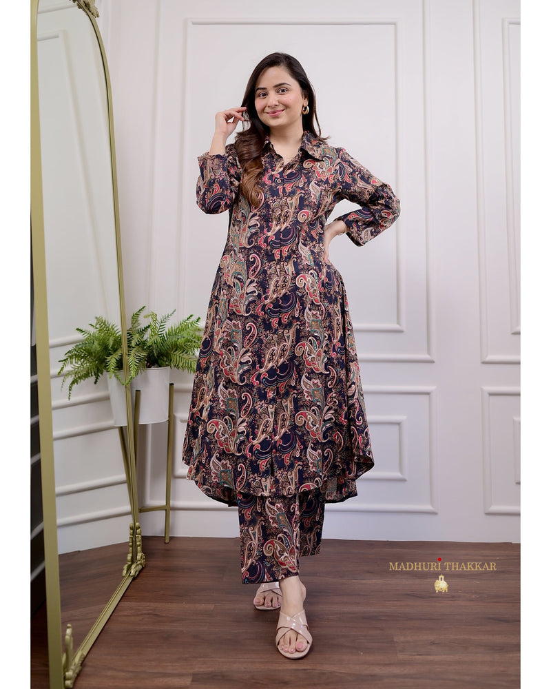 Black Multi Paisley Cotton Co-ord