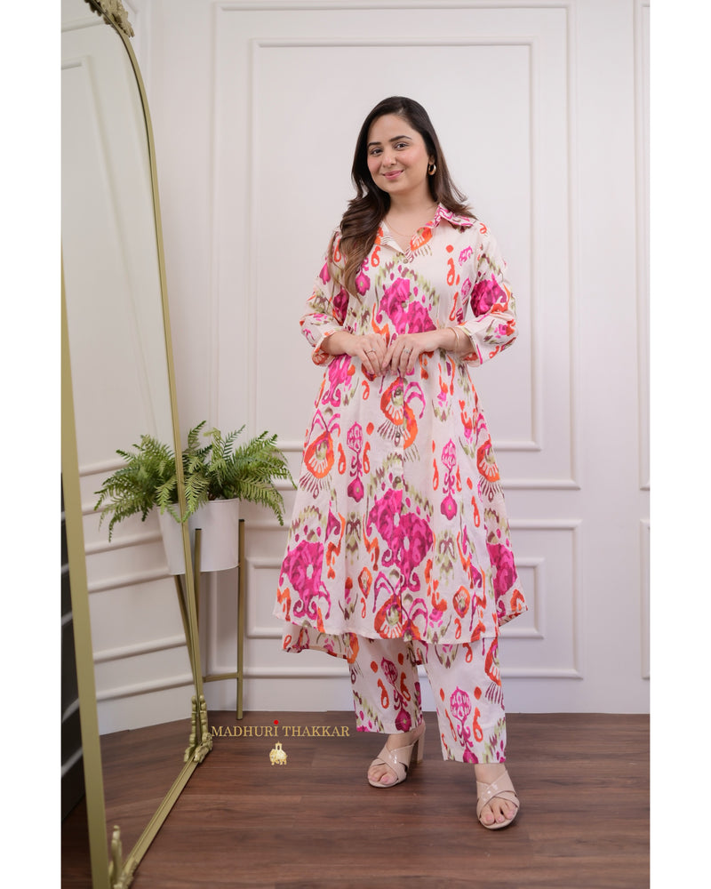 Ivory Pink Baroque Cotton Co-ord