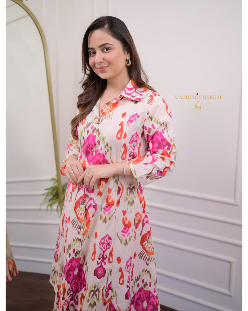 Ivory Pink Baroque Cotton Co-ord