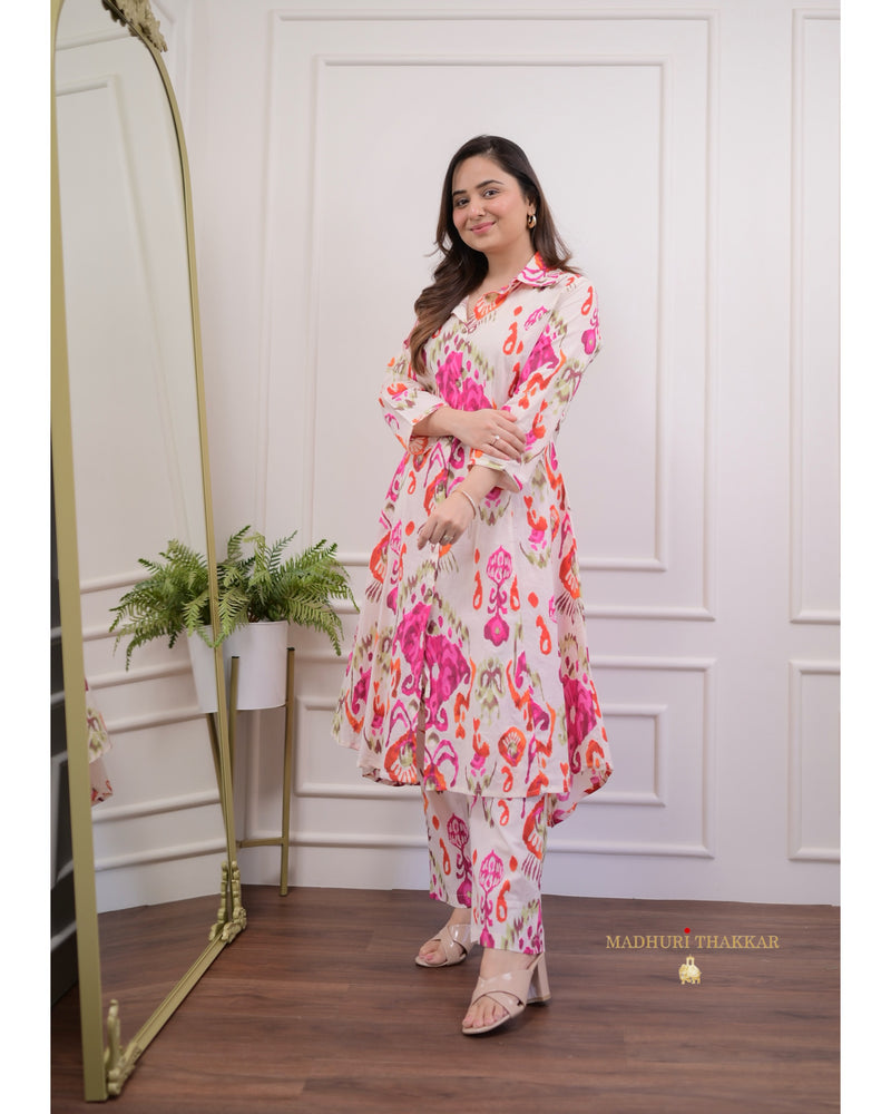 Ivory Pink Baroque Cotton Co-ord