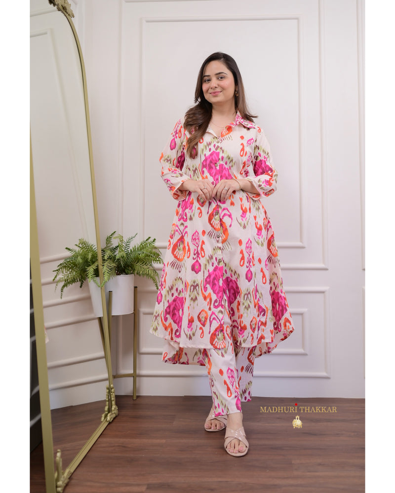Ivory Pink Baroque Cotton Co-ord