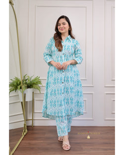 Turquoise Baroque Cotton Co-ord