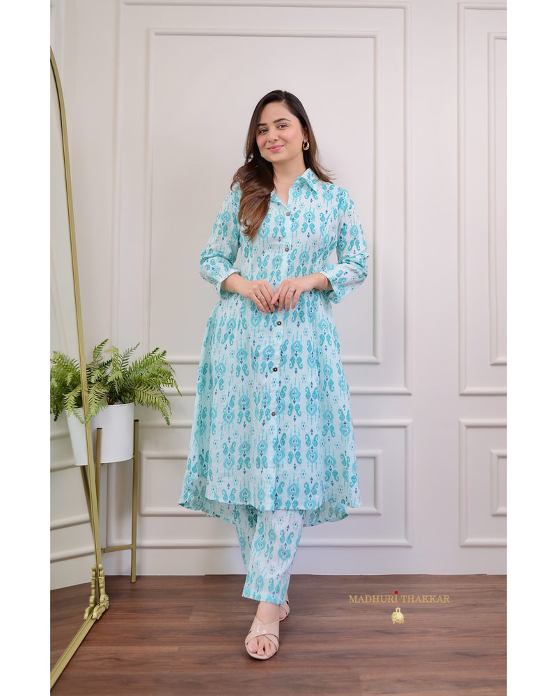 Turquoise Baroque Cotton Co-ord
