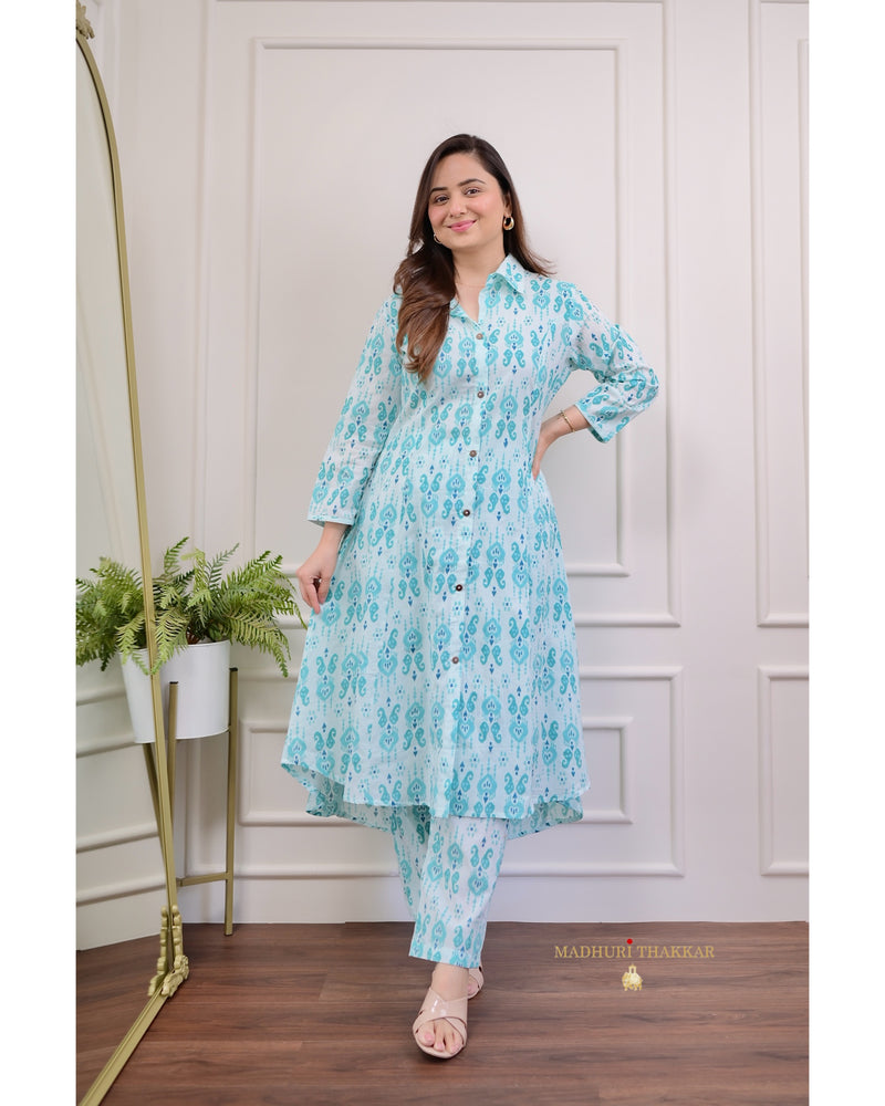 Turquoise Baroque Cotton Co-ord