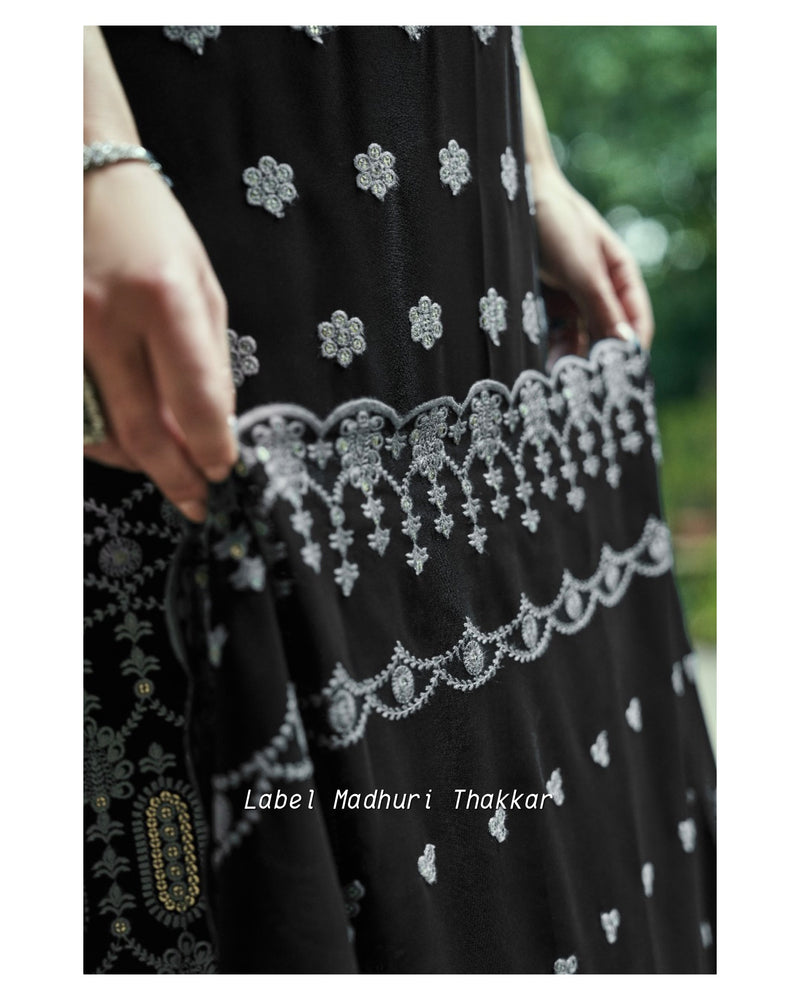 Black Georgette Schiffli Suit