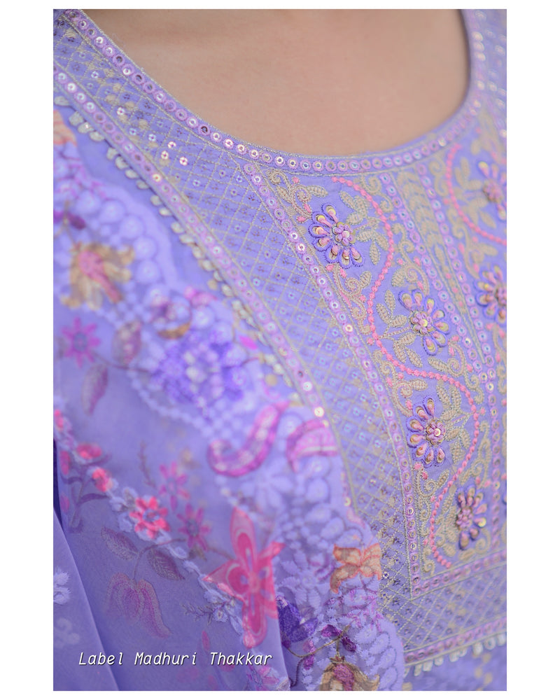 Lavender Festive Embroidered Anarkali