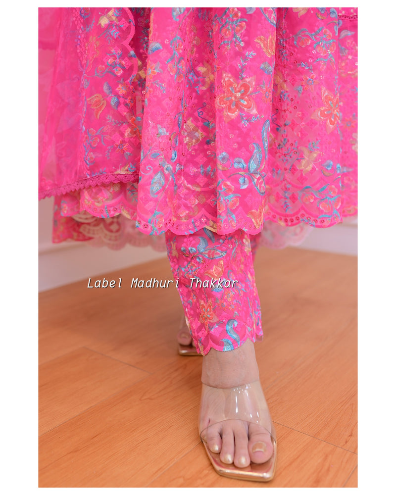 Pink Festive Embroidered Anarkali