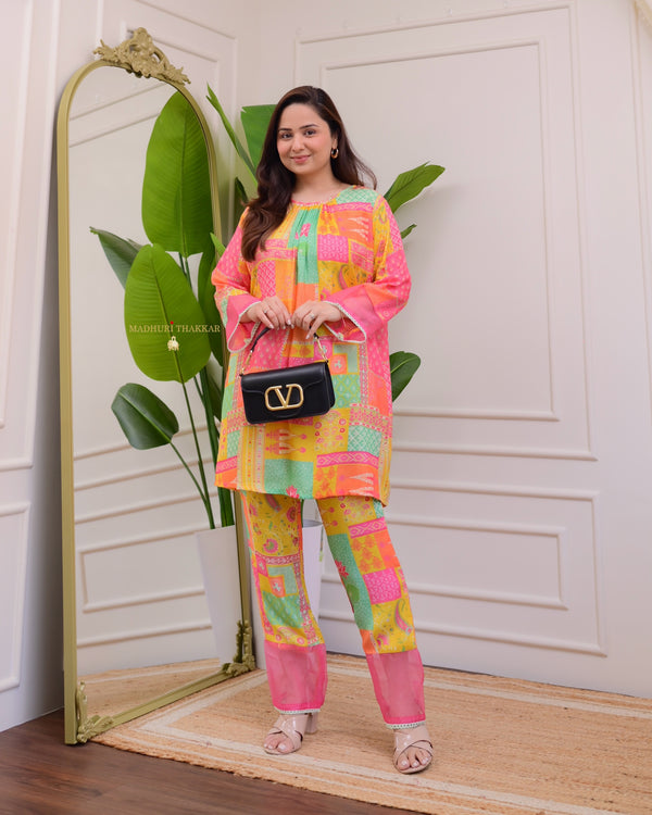 Multi Patch Print Muslin Co-ord