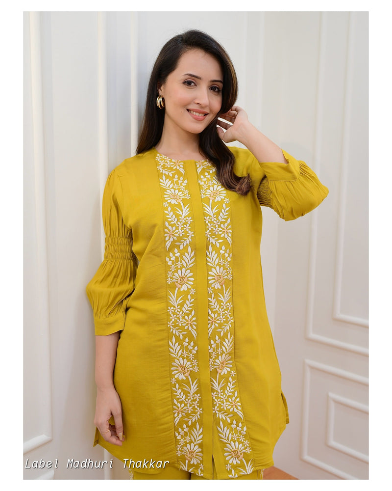 Mustard Yellow Threadwork Co-ord
