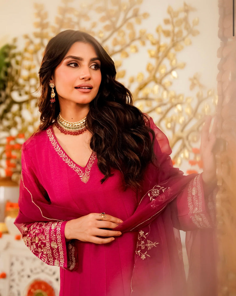 Meher Rani Handwork Chanderi Silk A Line Festive Suit