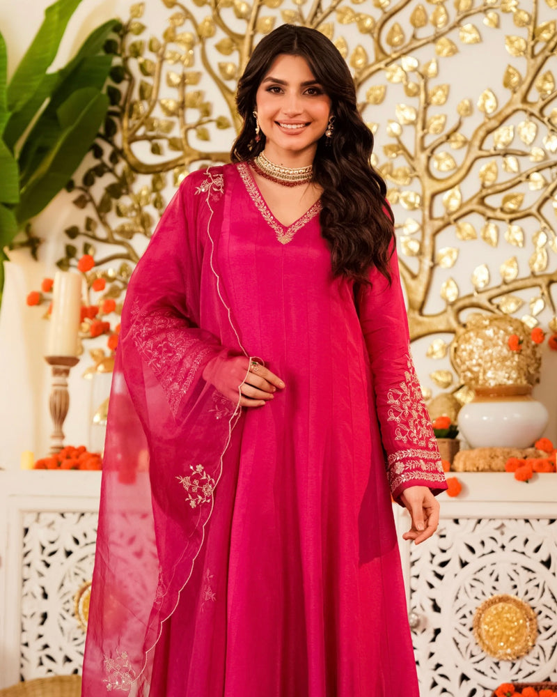 Meher Rani Handwork Chanderi Silk A Line Festive Suit