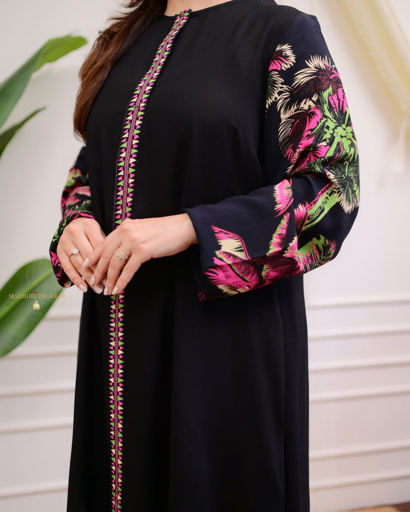 Black Floral Printed Soft Cotton Co-ord Set