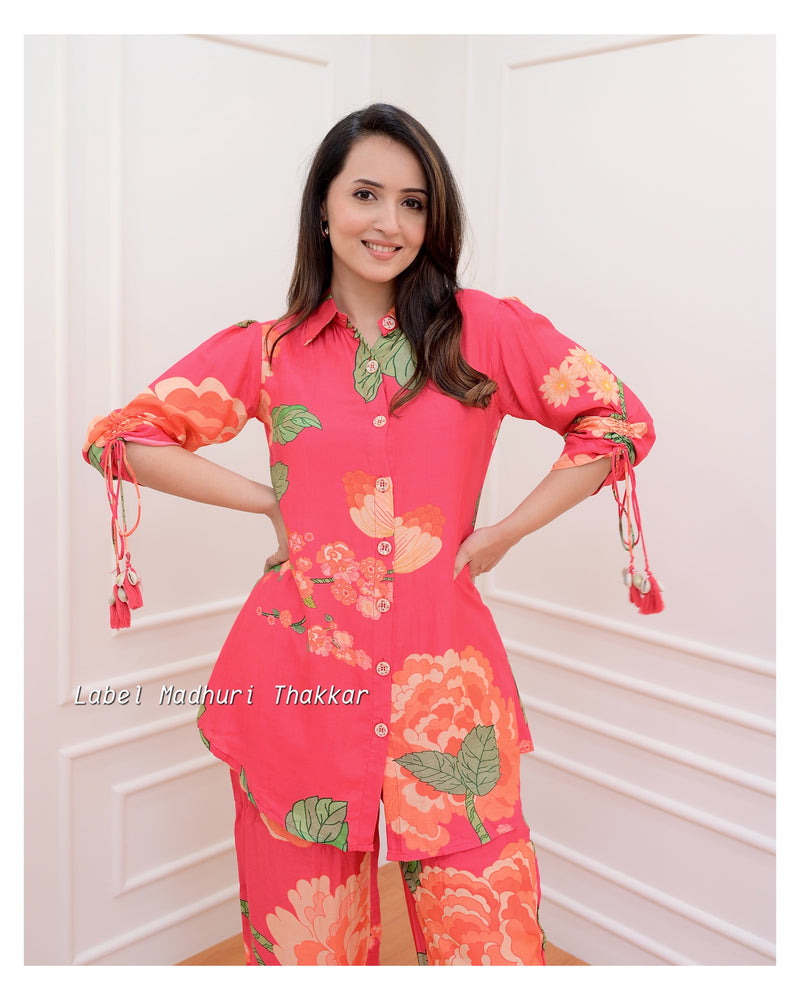 Pink Floral Muslin Co-ord