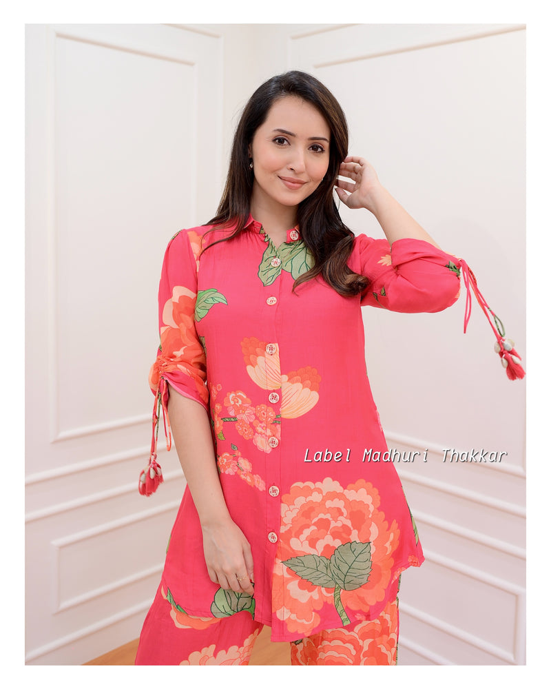 Pink Floral Muslin Co-ord