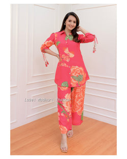Pink Floral Muslin Co-ord