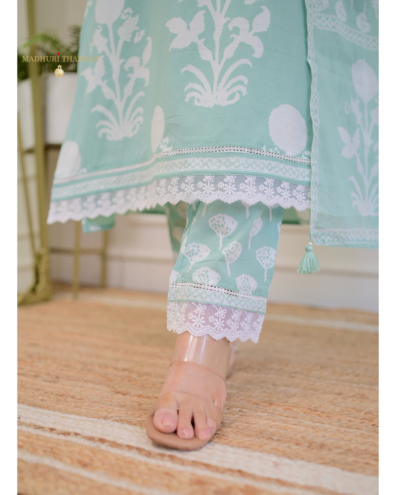 Mint Green Mul Cotton Suit Set