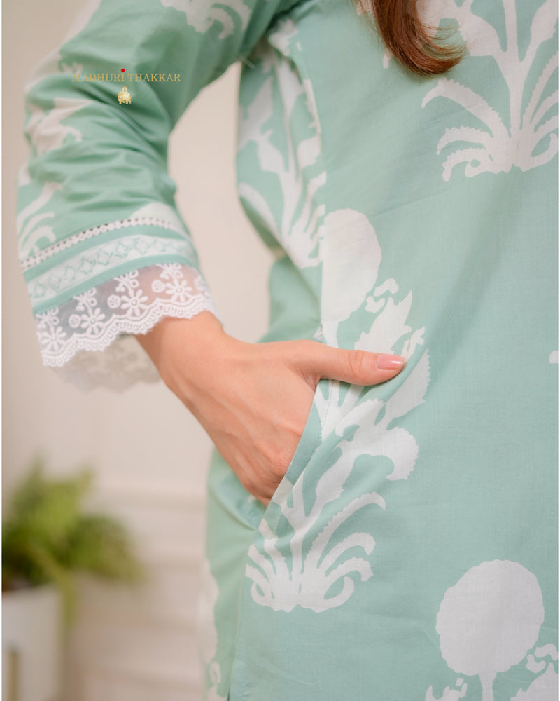 Mint Green Mul Cotton Suit Set