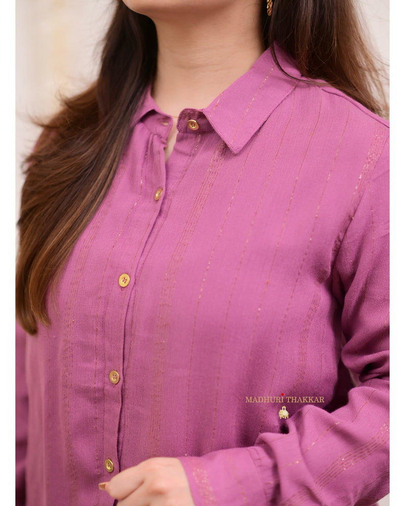 Lavender Collar Statement Co-ord