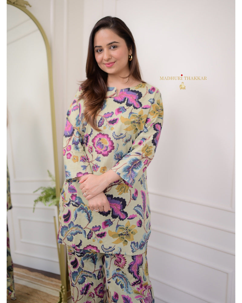 Multi Floral Cotton Loungewear Set