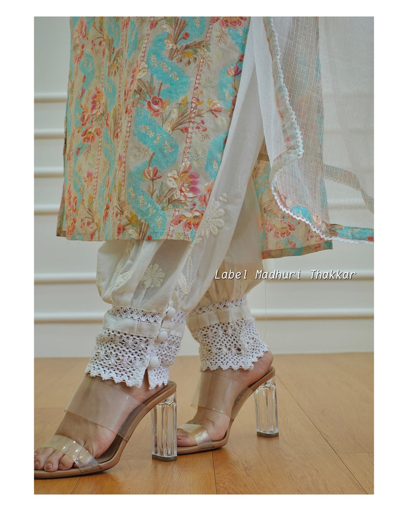 Blue Floral Gulnar Suit