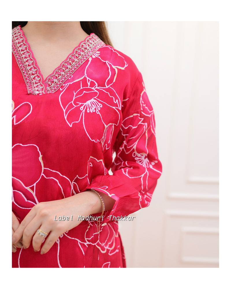 Rani Floral Chinnon Afghani Suit