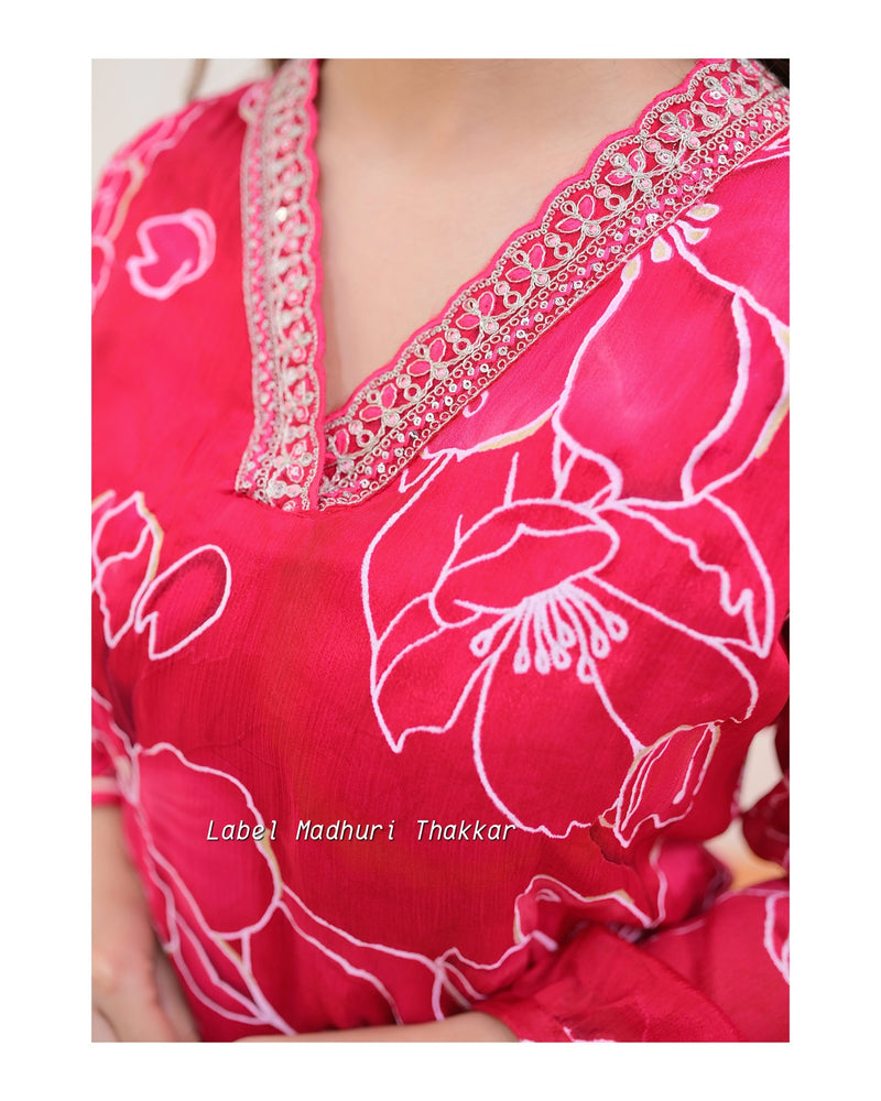 Rani Floral Chinnon Afghani Suit