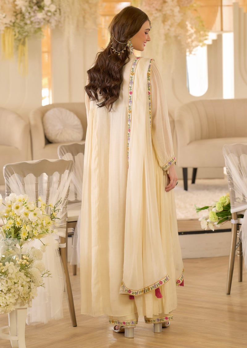 Noor-e-Gul Pearl Threadwork A Line Mul Chanderi Suit