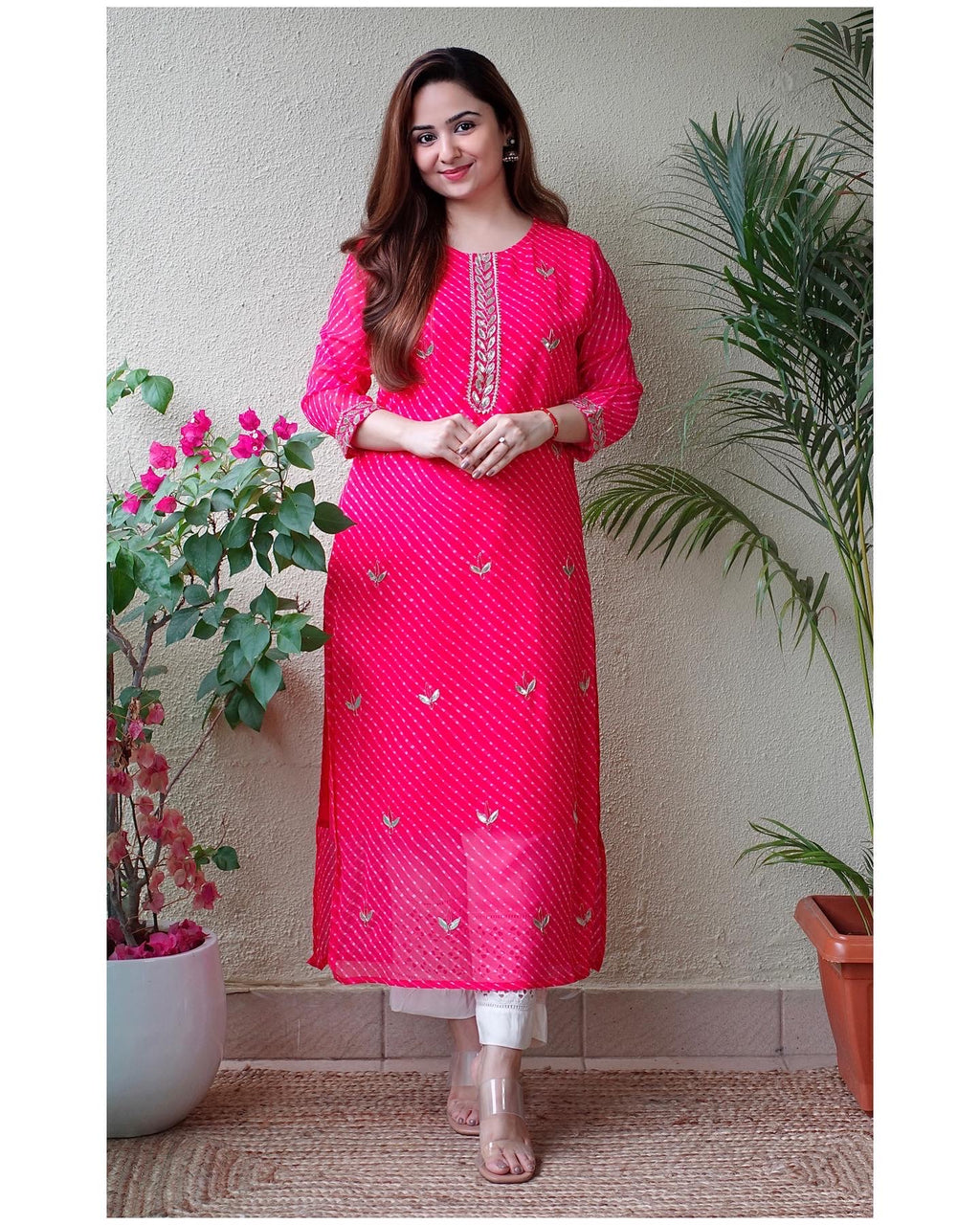 Pink … | Salwar neck designs, Kurta designs women, Designer dresses indian