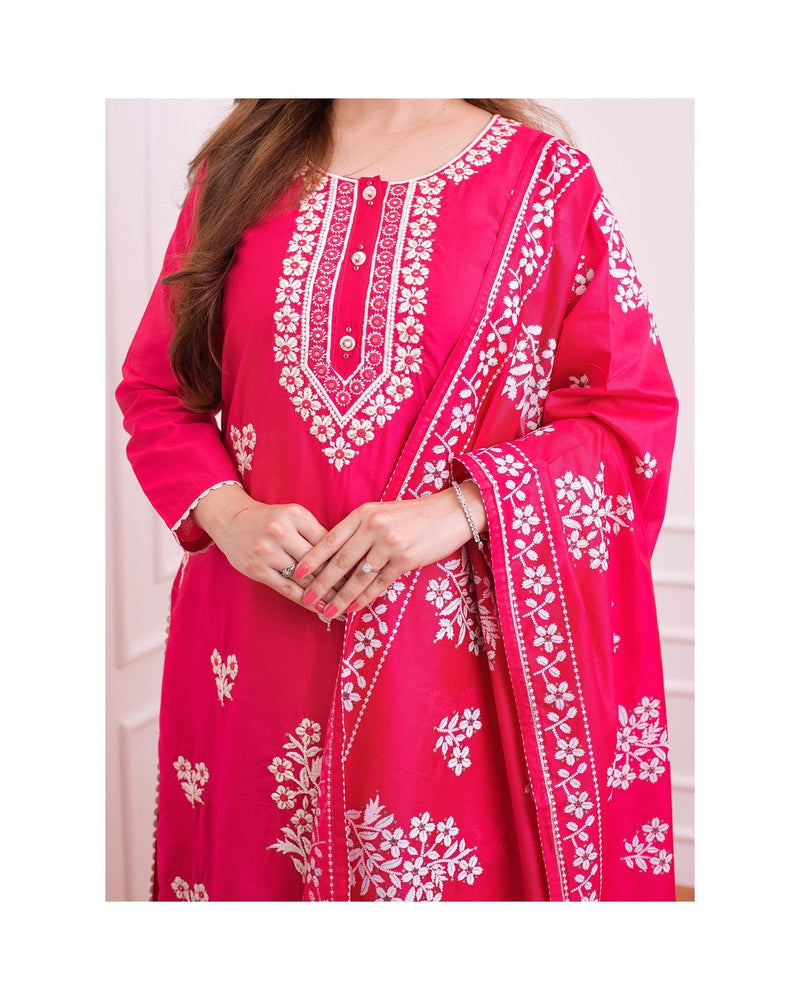 Rani Pink Threadwork Suit