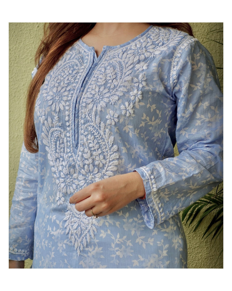 Navy Blue Chikankari Kurti at Rs 2999.00 | Chikan Embroidery Kurti, चिकन  कुर्ती - Anokherang Collections OPC Private Limited, Delhi | ID:  2853416780691
