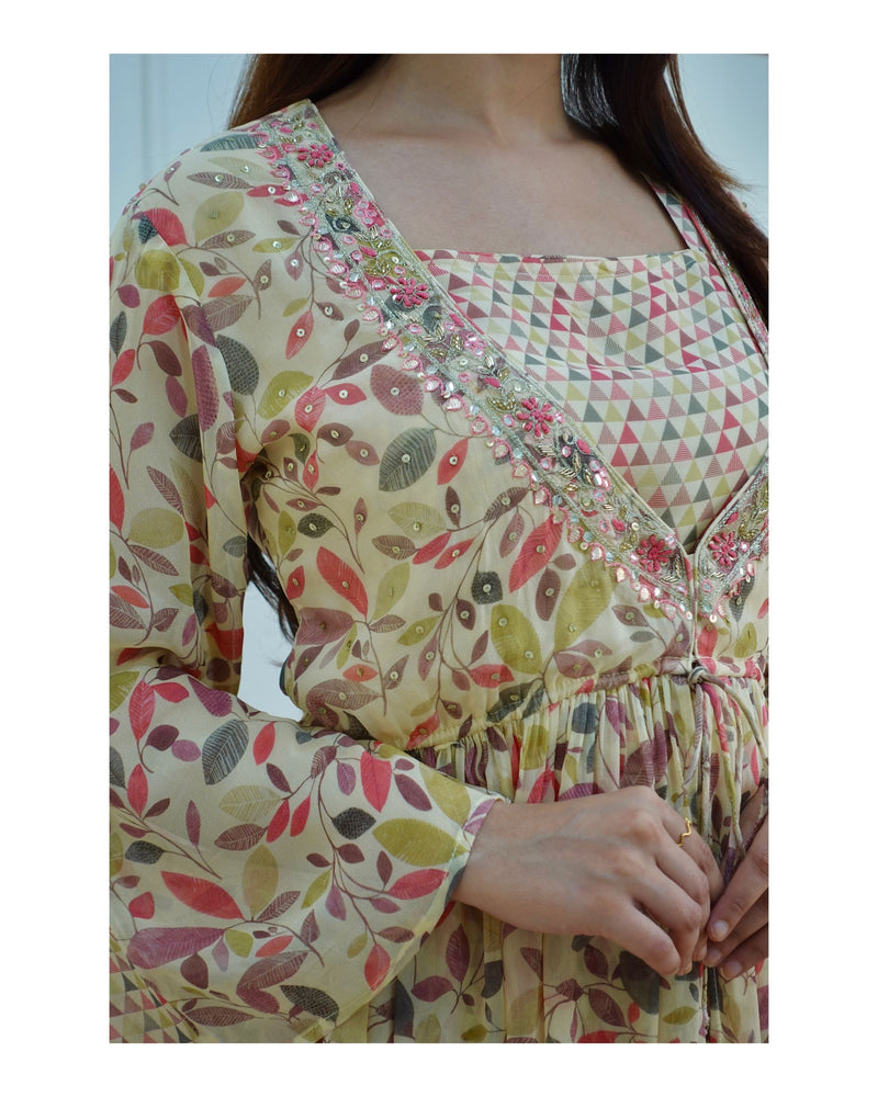 Ivory Floral Handwork Sharara Set
