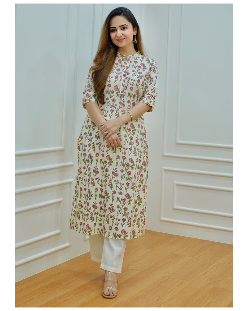 Buy StyleBadlo Aliya cut Flower Print Kurti with Pant and Chiffon dupatta  SUPR (XXL) at Amazon.in